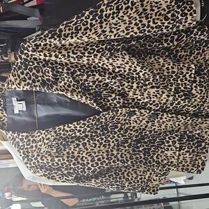 Luii Animal Print Women's Blazer Size Large COTTON 3/4 Sleeves
